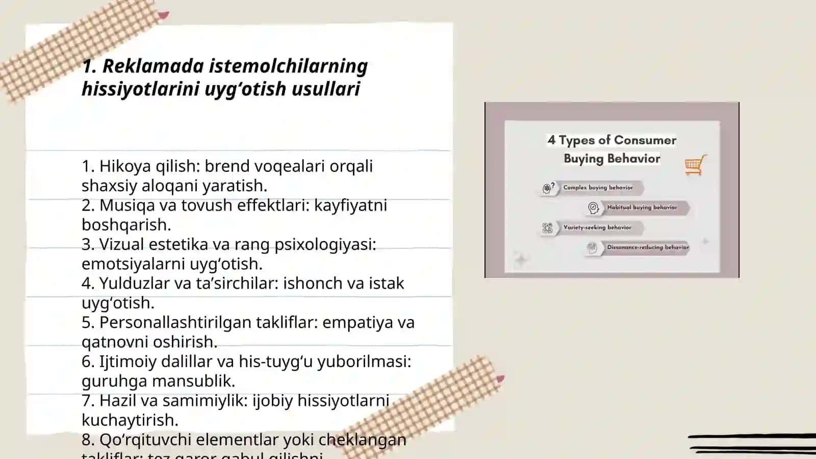 Marketingda istemolchilarning hissiyotlarining o’rni 3