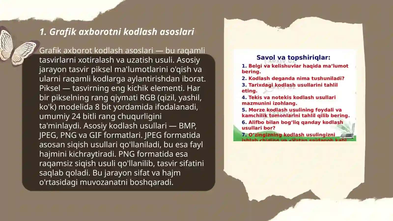 Grafik axborotlarni kodlash 3