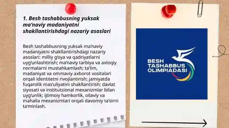 Besh tashabbusning yuksak ma’naviy madaniyatni shakllantirishdagi nazariy asoslari 3