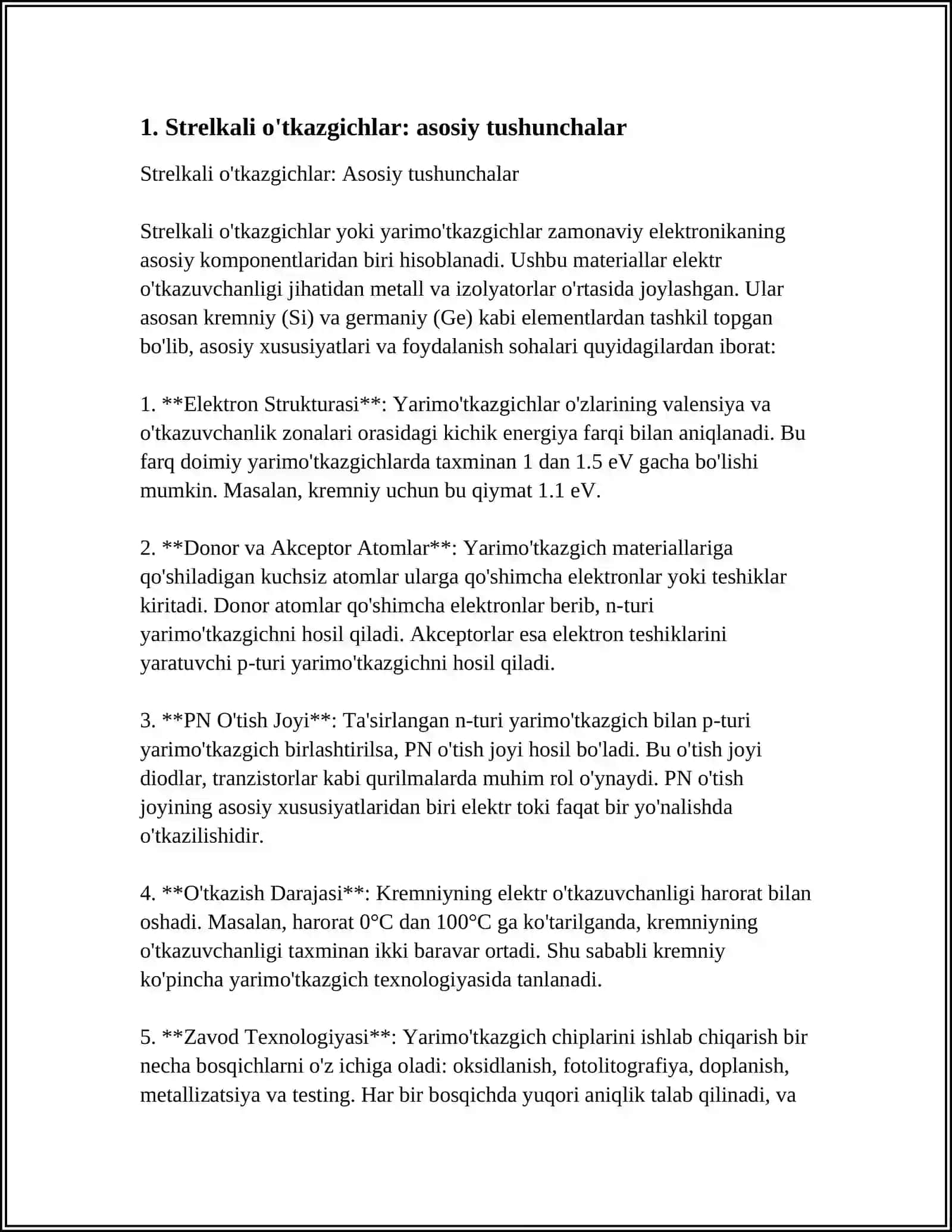 Strelkali o'tkazgichlar: asosiy tushunchalar 3