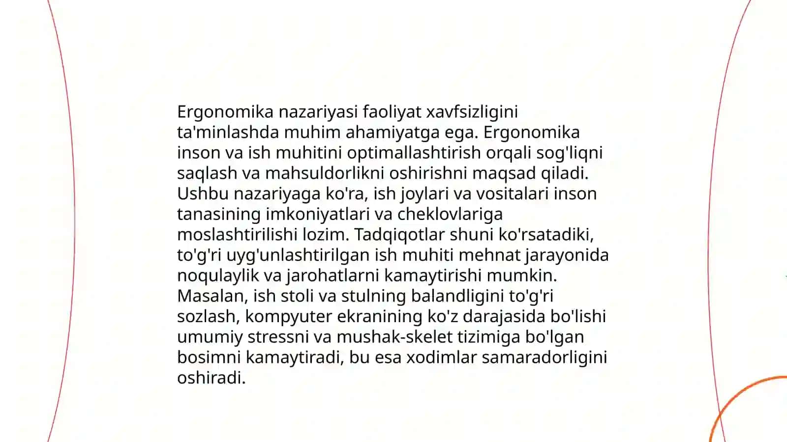 Faoliyat xavfsizligini ta'minlashning ergonomik ko'rsatkichlarini tahlil qilish 3