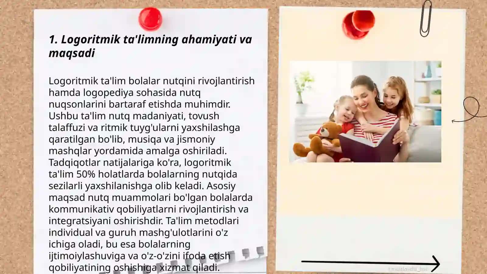 Bolalar bogchasining nutq guruhi pedagogik jamosi ota onalar bilan bolalarni logoritmik tarbiyalash masalalari boyicha ishni tashkil qilish usullari 3