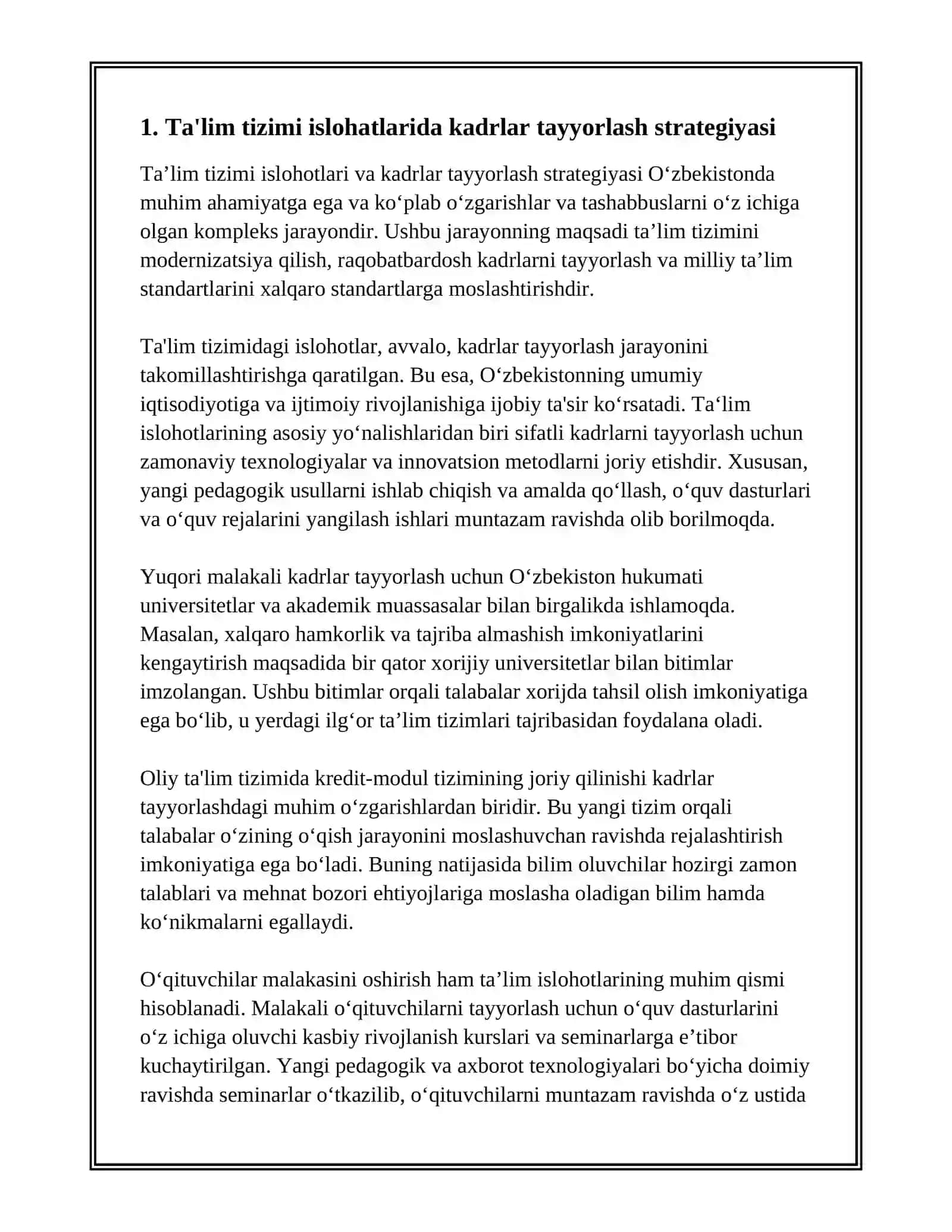 TALIM TIZIMI ISLOHATLARI VA KADRLAR TAYYORLASH 3