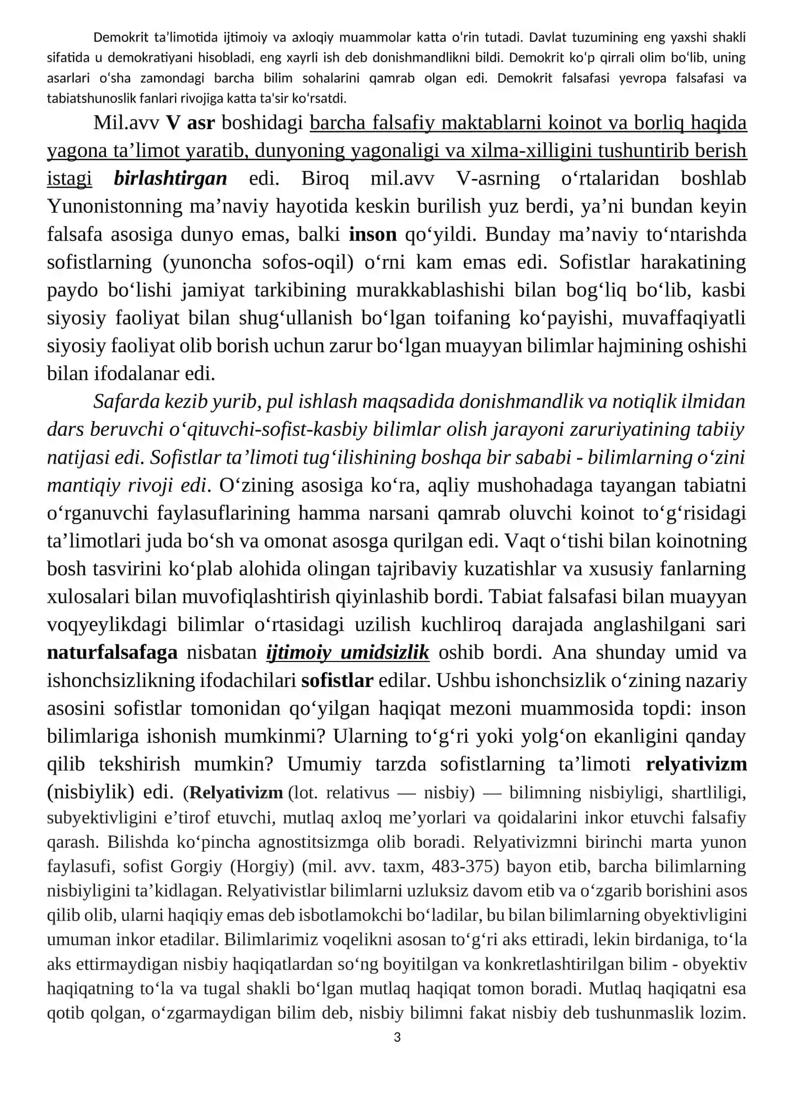 Qadimgi Yunoniston va Qadimgi Rim falsafasi 3