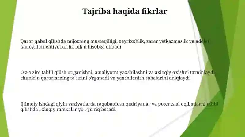 Ijtimoiy ish amalyotida etik ikkilanish dilemmalari muhokamasida qaror qabul qilish jarayoni 3