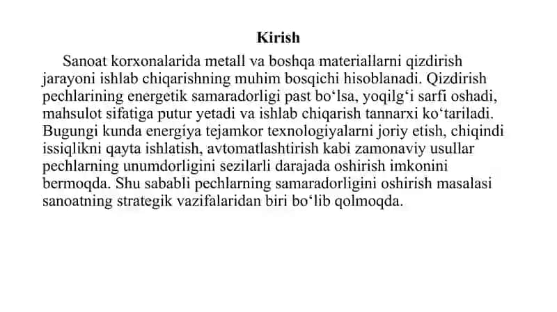 Qizdirish pechlari samaradorligini oshirishning zamonaviy usullari 3