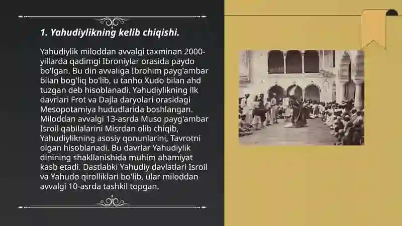 Dinshunoslik yahudiylar talimoti an ana va marosimlar 3