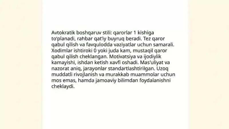 Xokimiyat va boshqaruv stillari 3