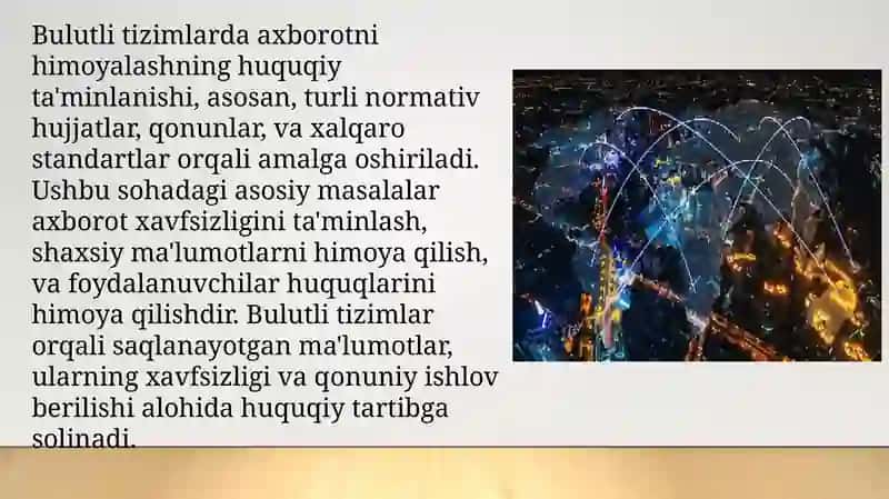 Bulutli tizimlarda axborot nihoyatlashning huquqiy ta'minlanganligi 3