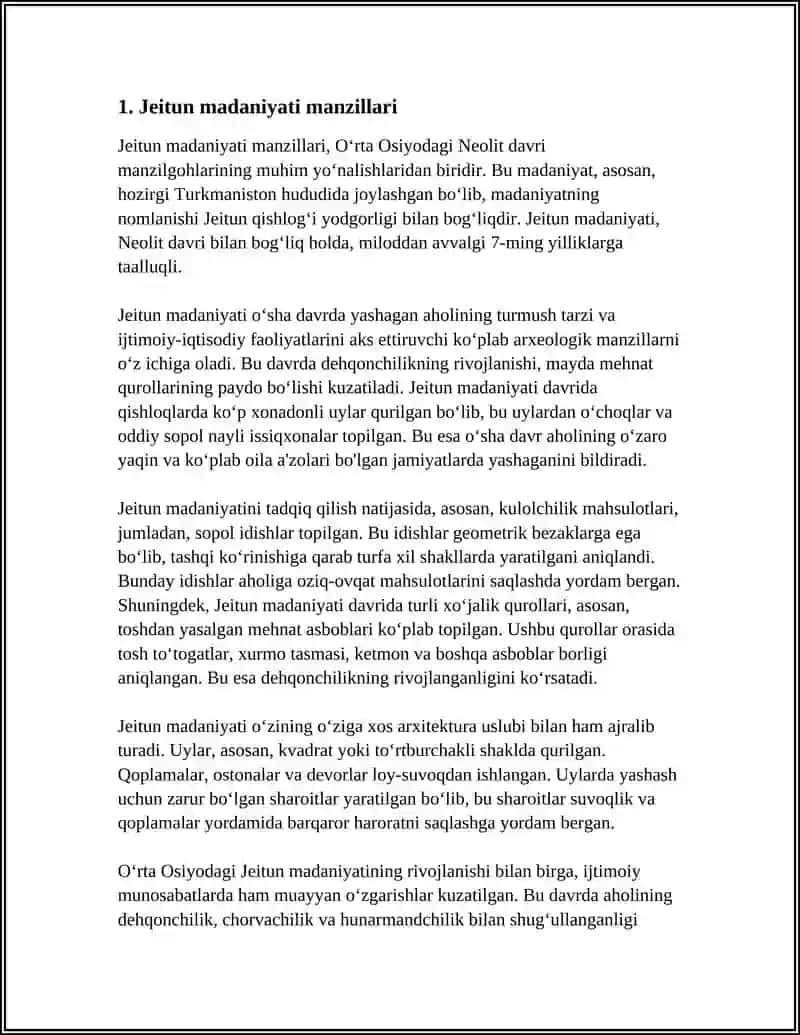 O'RTA OSIYODAGI NEOLIT DAVRI MANZILGOHLARI 3