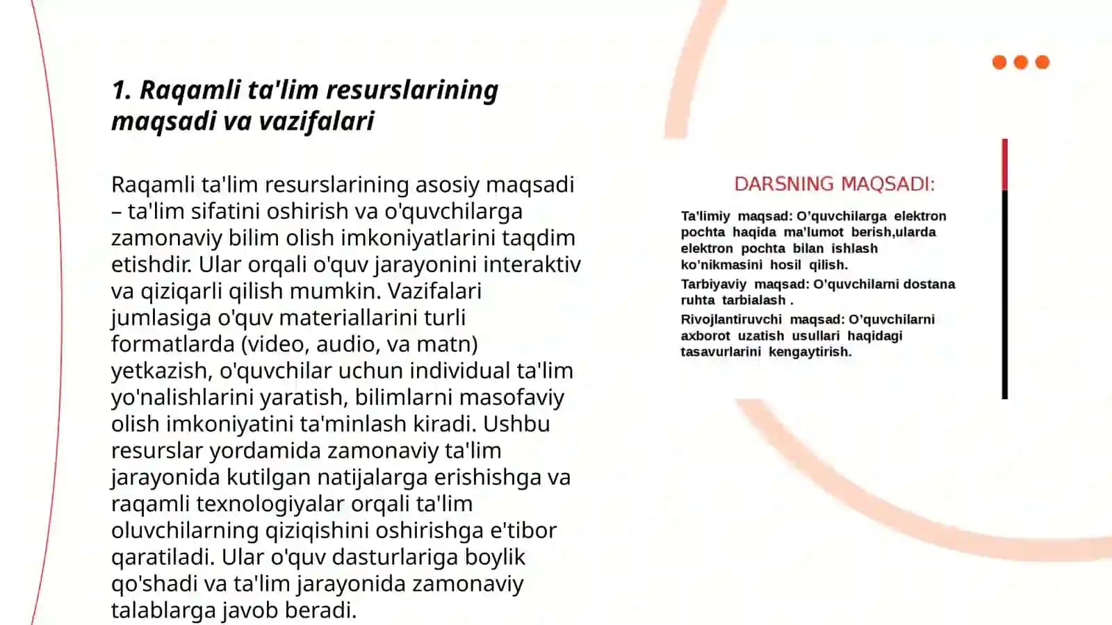 Elektron darsliklar yaratish masalalari 3