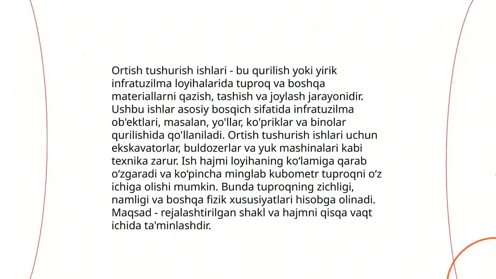 Ortish tushurish ishlarini birligi tannarxini hisoblash 3