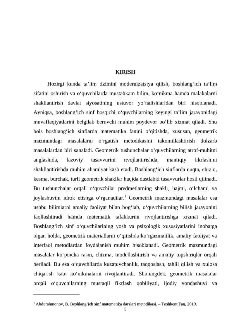 Boshlang'ich sinflarda geometrik mazmundagi masala va ularni o'rganish metodikasi 3