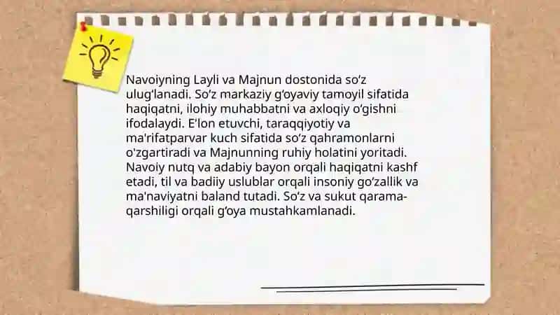 Navoiyning «Layli va Majnun» dostonida so‘zning ulug‘lanishi 3