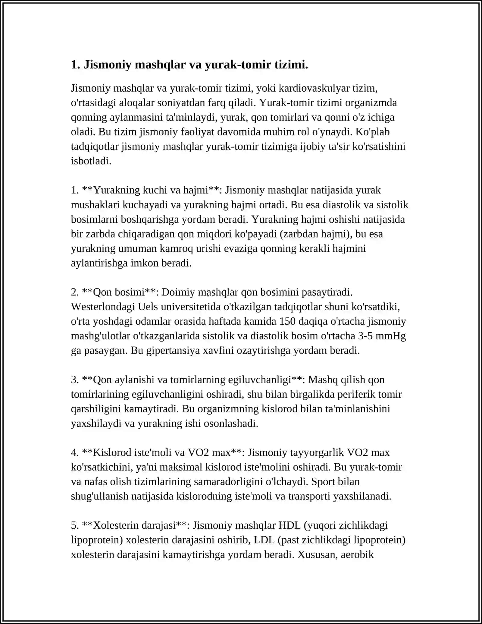 Jismoniy mashqlar va yurak-tomir tizimi 3
