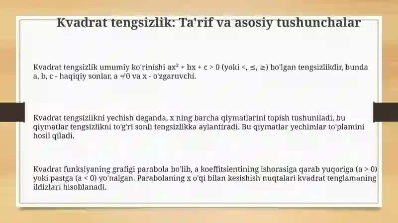 Kvadrat tengsizlik 3