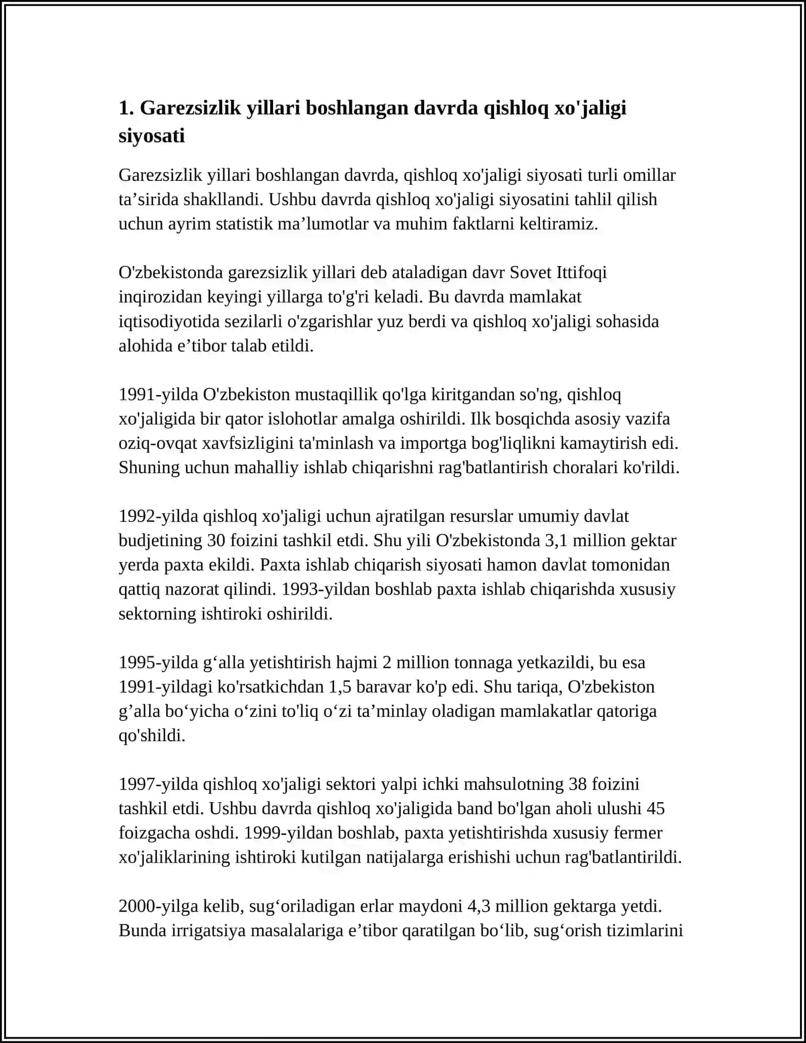 GAREZSIZLIK JILLARINDA AWIL COJALIGI HAM SANAAT TARAWINDAGI OZGERISLER 3