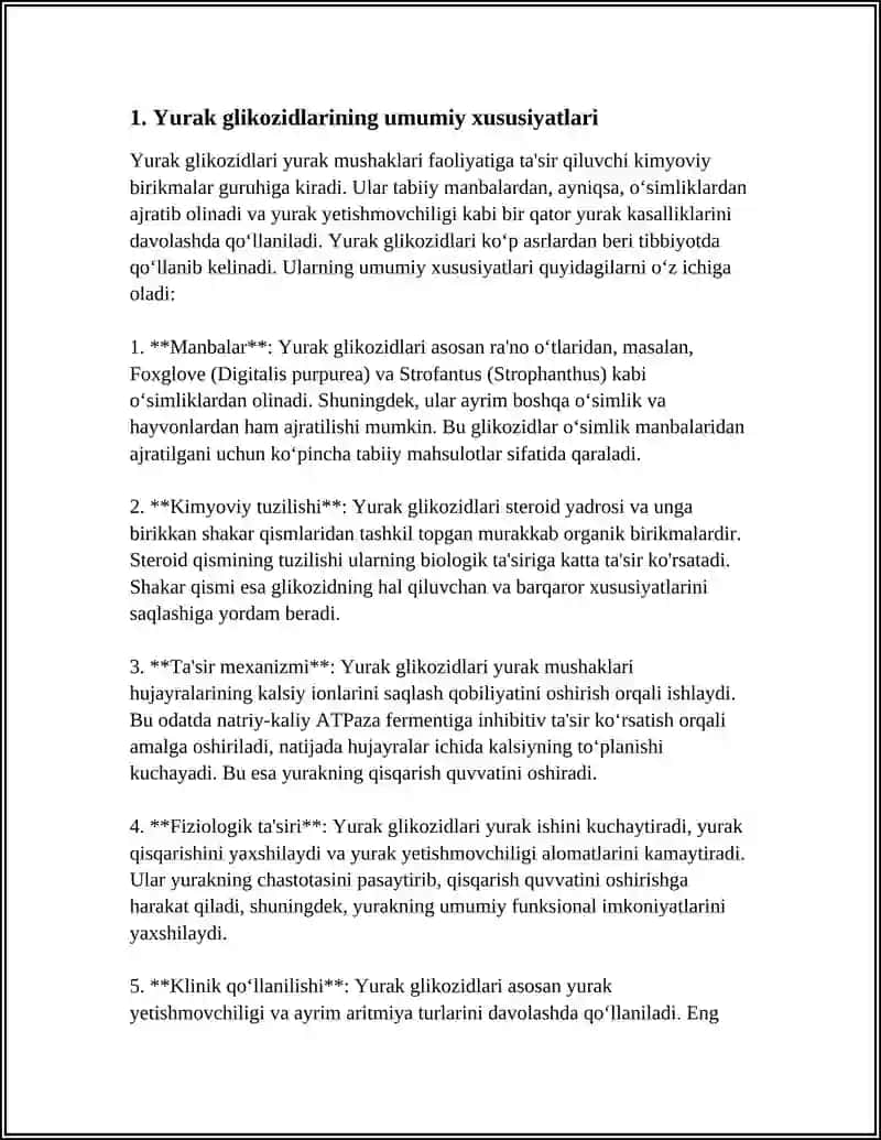 Yurak glikozidlarining kimyoviy tuzilishi va ahamiyati 3