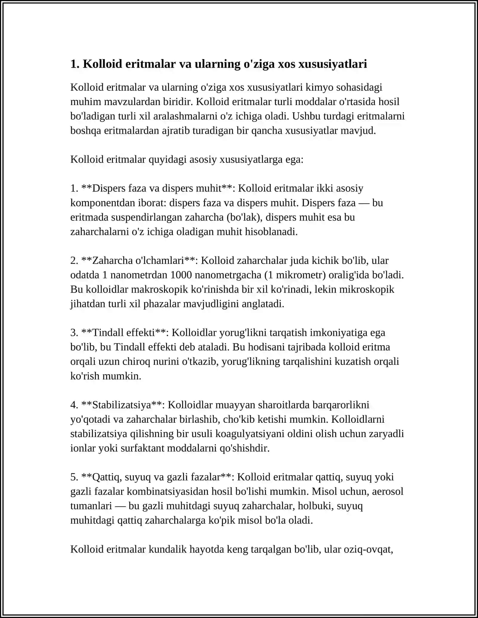 Kolloid Eritmalar Texnologiyasining O'ziga Xosligi 3