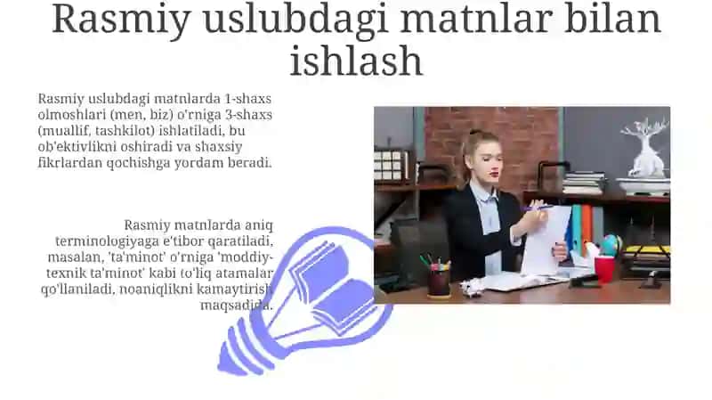 Rasmiy uslubga oid matnlar bilan ishlash 3
