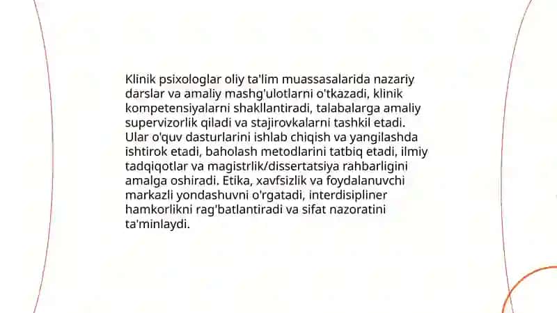 Klinik psixologlarning pedagogik faoliyati va ta'lim muasassalari 3