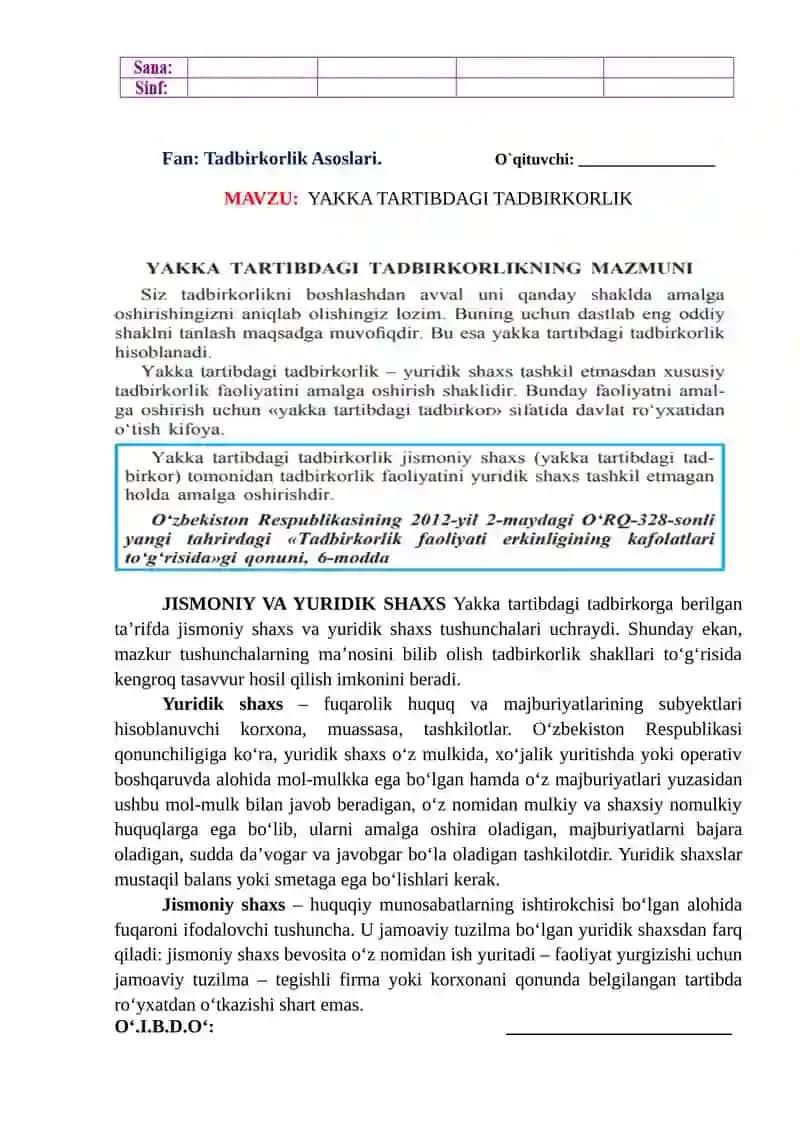 Tadbirkorlikning Mazmuni va Ahmiyati 3