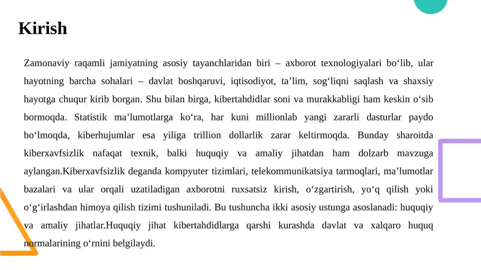 Kiberxavfsizlikning huquqiy va amaliy jihatlari 3