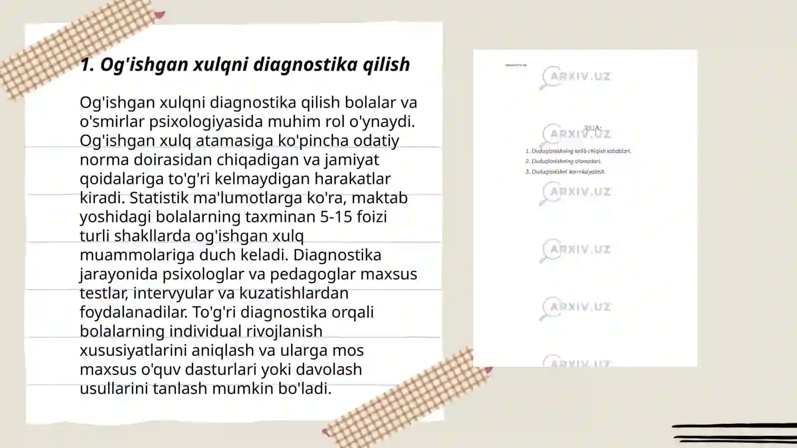 Og'ishgan xulqni korreksiyalash texnologiyasi 3