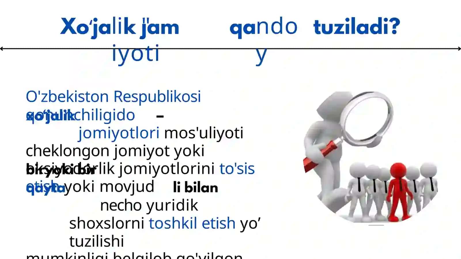 XO'JALIK JAMIYATLARINI TASHKIL ETISH, TASHKIL ETISH VA TUGATISH 3
