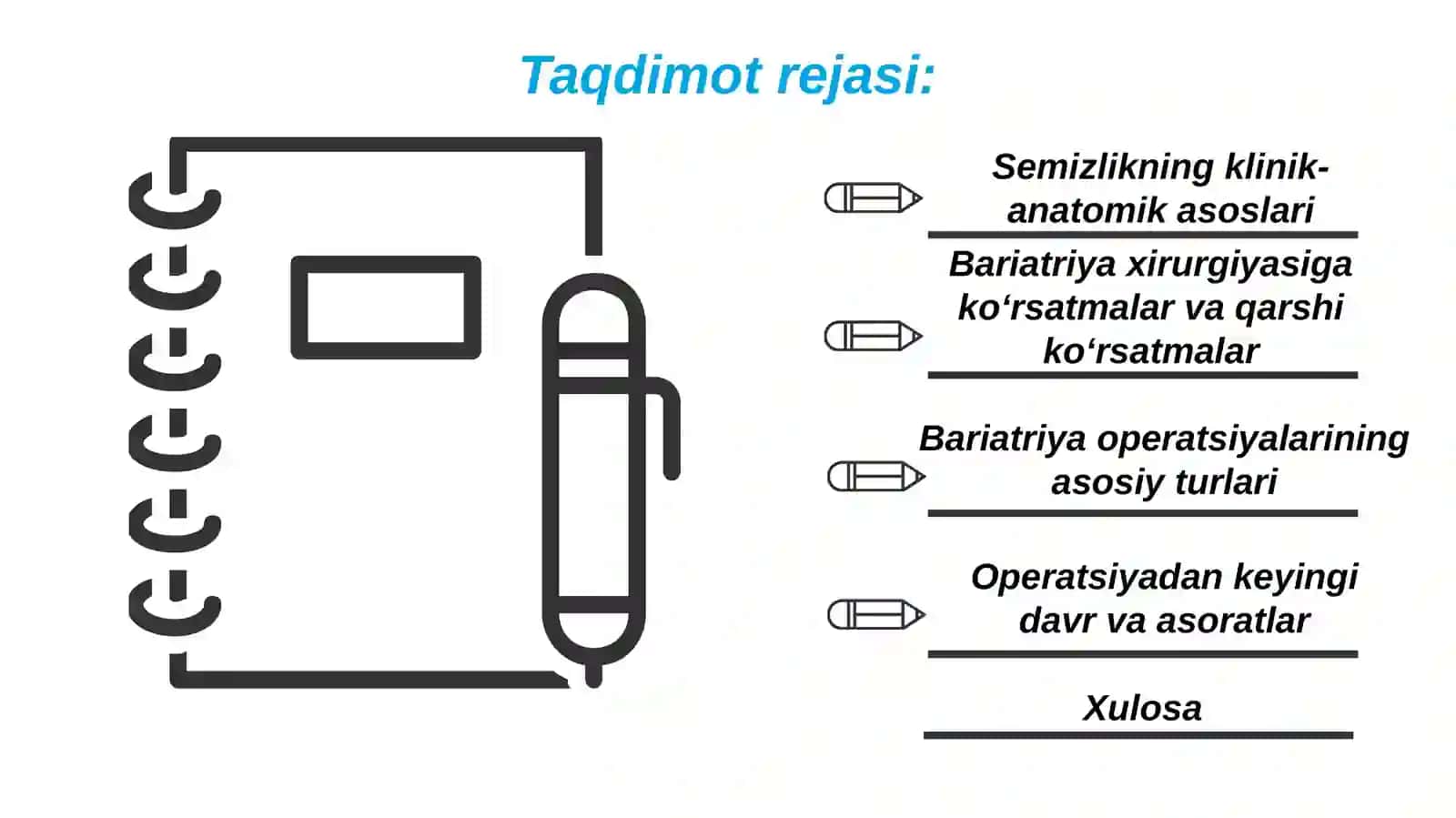 Semizlik xirurgiyasi. Bariatriya texnologiyalari 3