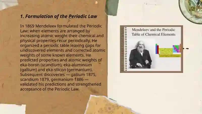 Mendeleev's contribution to chemistry 3