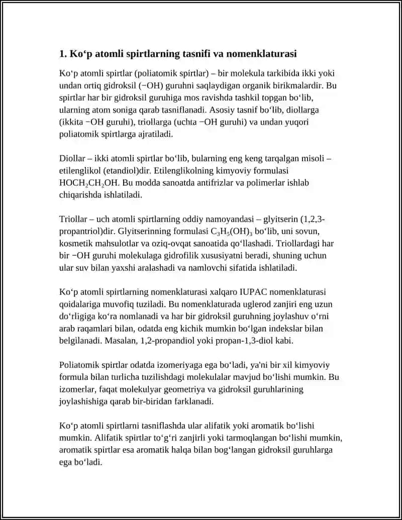 KO’P ATOMLI SPIRTLAR VA FENOLLAR. ODDIY EFIRLARNING REAKSION QOBILYATI 3