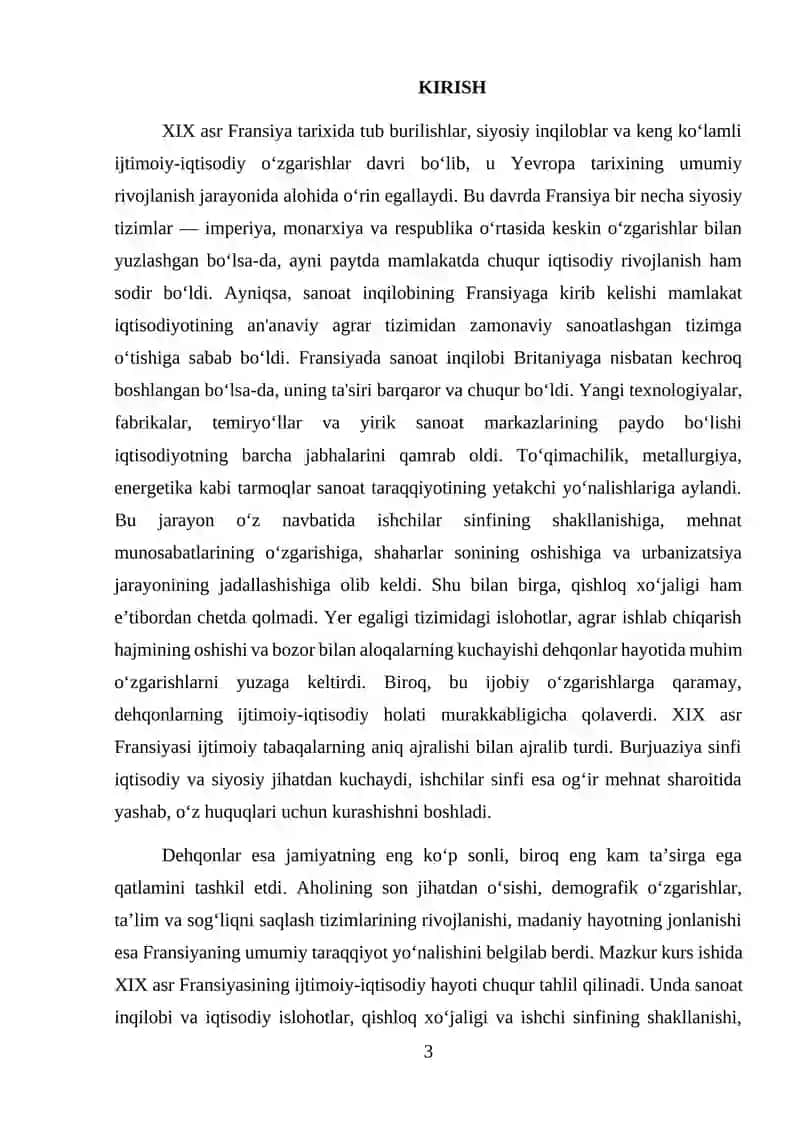 XIX asrda Fransiyaning ijtimoiy-iqtisodiy hayoti 3