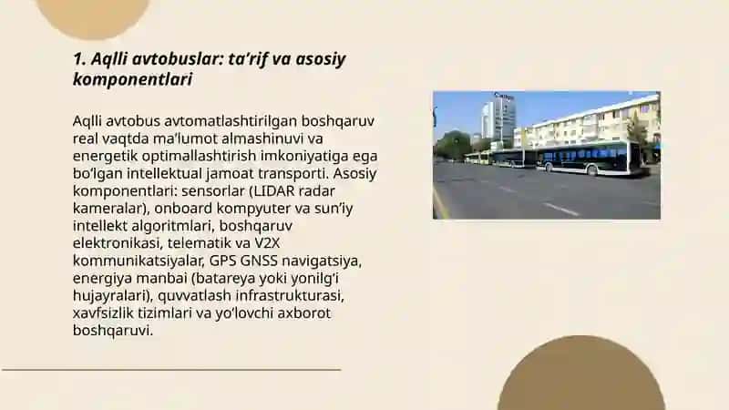 Aqlli avtobuslar: taʼrif va asosiy komponentlari 3