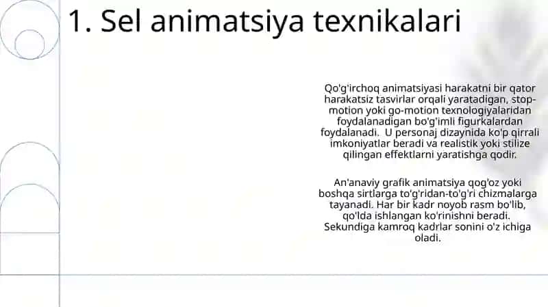 Klassik animatsiya usullari (grafik animatsiya) (qoʻgʻirchoq animatsiya) 3