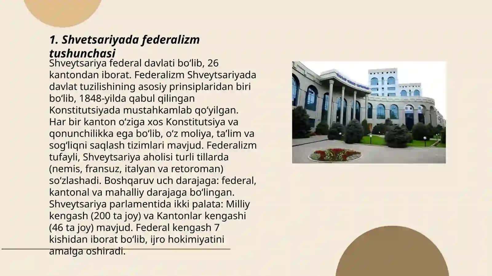Shvetsariyada federalizm tushunchasi 3