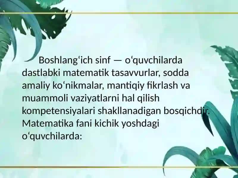 Boshlang‘ich sinfdamatematikao'qitishmetodlari 3