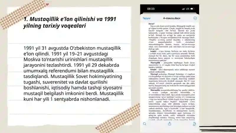Mustaqil O’zbekiston Respublikasining tashkil topshi va uning tarixiy ahamiyati 3