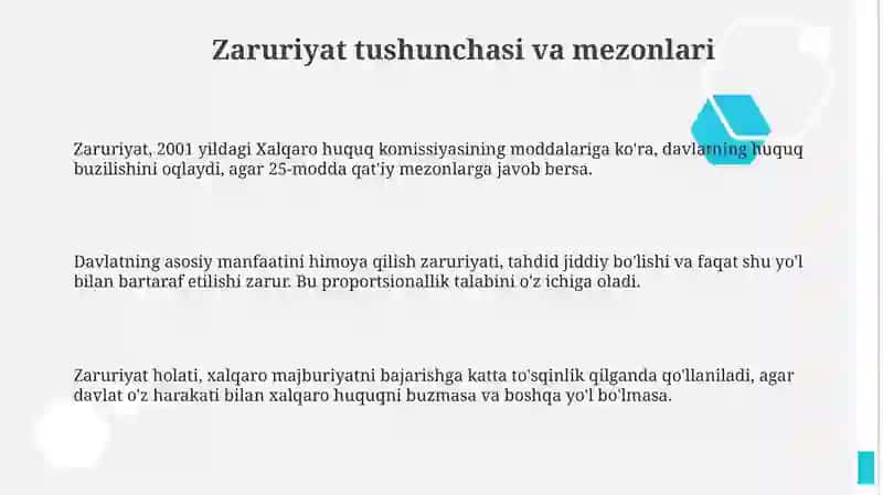 Zaruriyat, qarshi choralar va xavfsizlik manfaatlari 3