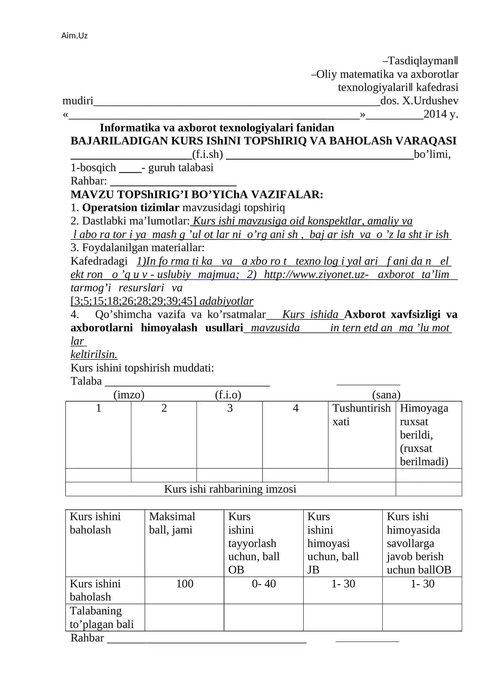 KURS ISHi 3
