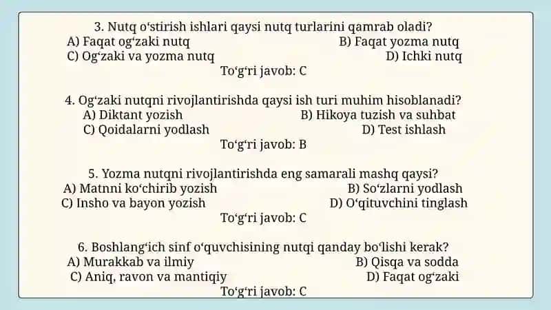 Nutq o’stirish fanidan tayyorlagan mustaqil taʼlimi 3