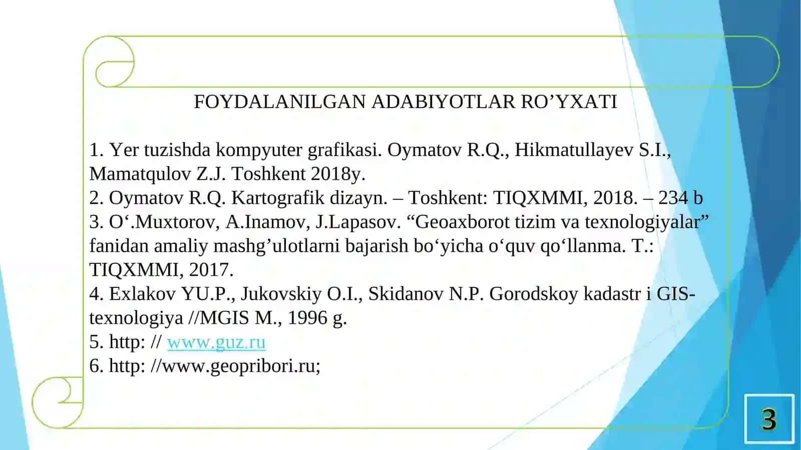 XO‘JALIK ICHIDAGI YER TUZISH LOYIHASINI CHIZISH VA BO‘YOQ BILAN JIHOZLASH 3