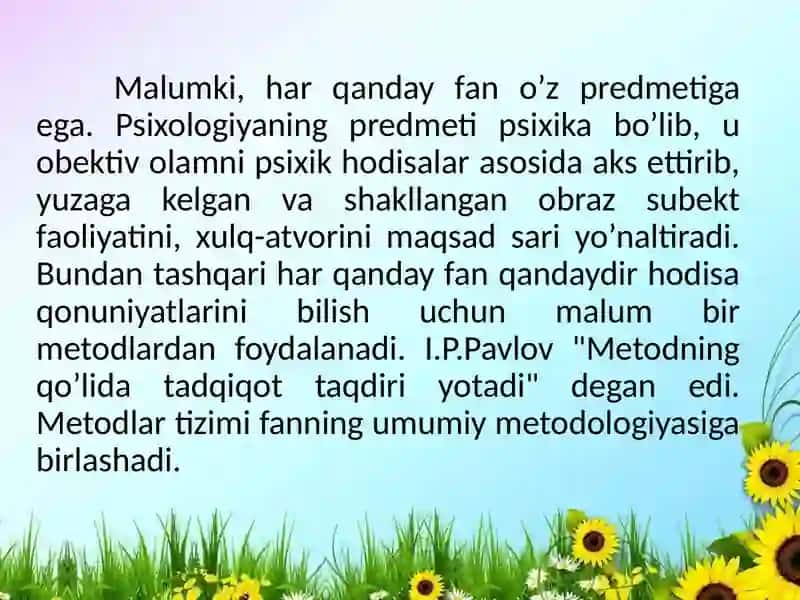 Umumiy psixologiya fanining ilmiy tadqiqot metodlari 3