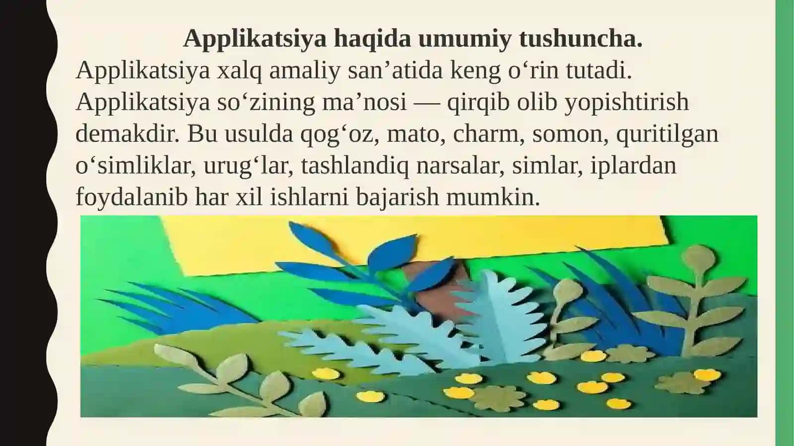 Applikatsiya va mozaika bilan ishlash darslarini tashkil etish metodikasi 3