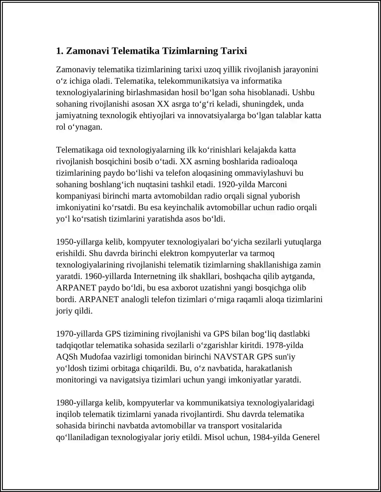 ZAMONAVIY TELEMATIKA TIZIMLARI 3