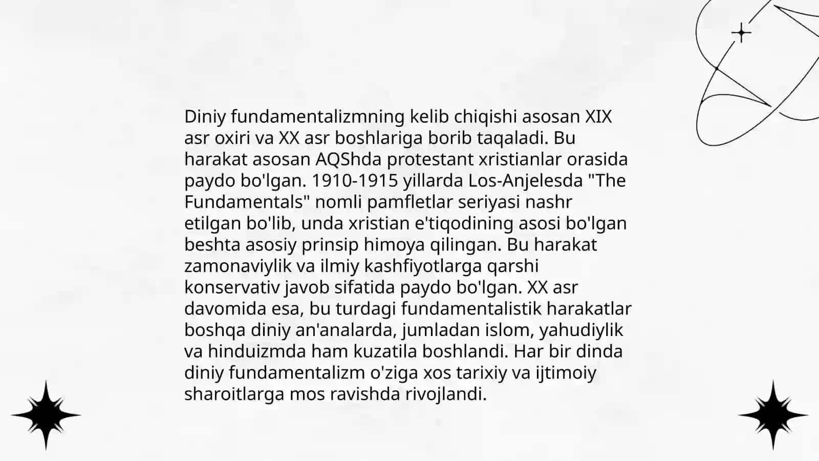 Diniy fundamentalizm radikalizm va terorizmning tarixi va yo'nalishlari 3