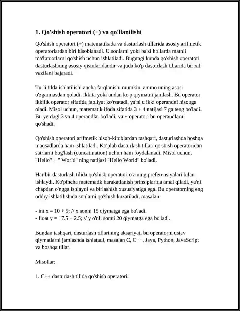 ARIFIMETIK OPERATORLAR VA ULARDAN FOYDALANISH 3