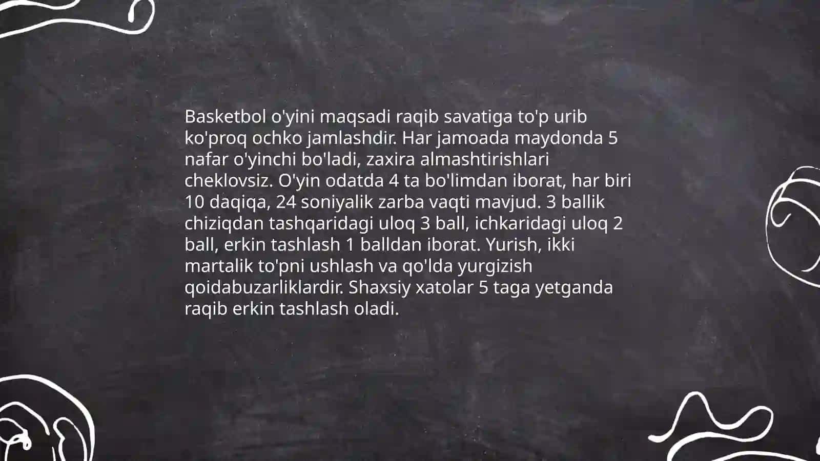 Basketbol òyini umumiy qoidalari musobaqa òtkazish va hakamlik qilish 3