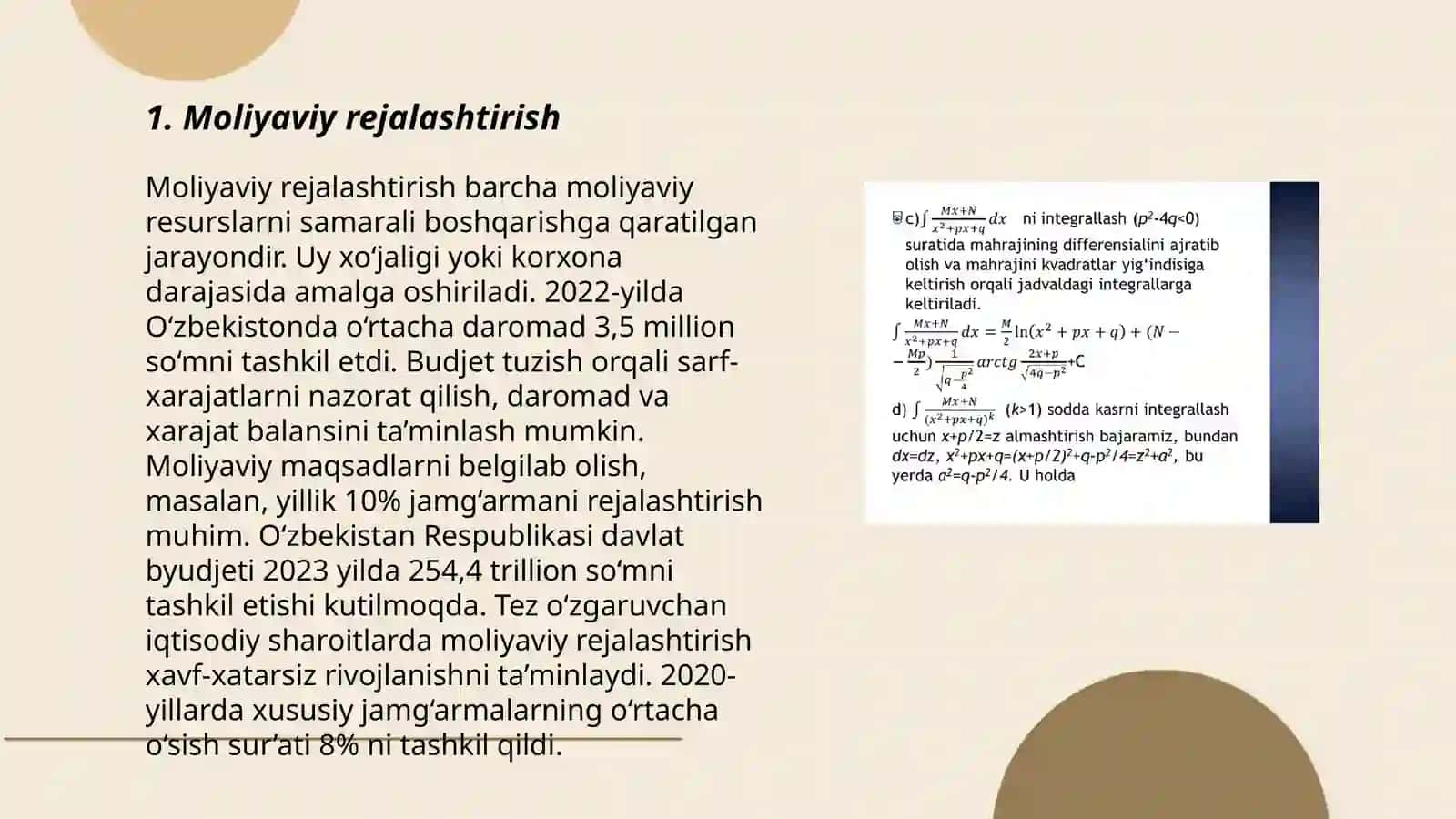 Moliyaviy boshqarishning funksional elementlari 3