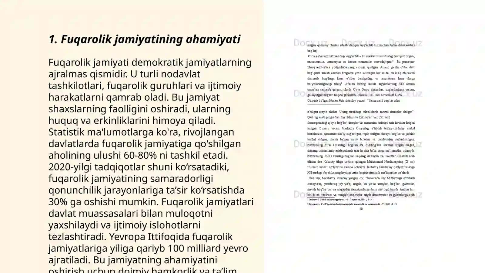 O'zbekiston Konstitutsiyasida fuqarolik jamiyatining shakllantirish.Shaxs jamiyat-davlat tizimida o'zaro uyg'unlik va mutanosiblik 3